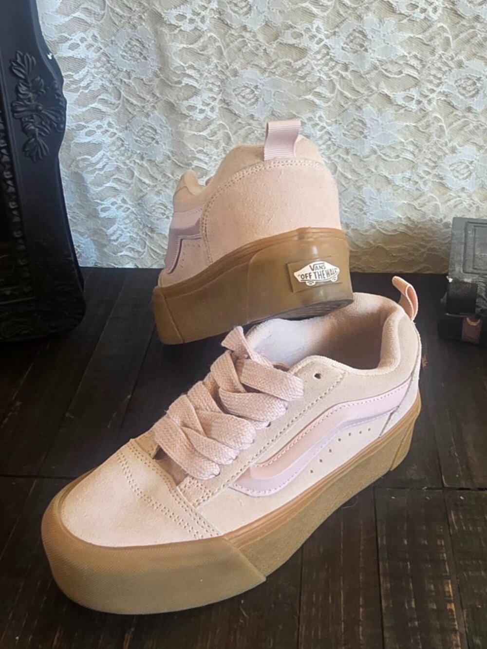 Vans Pink Vans Knu-Skool Stack "Light Pink" - stacked vans